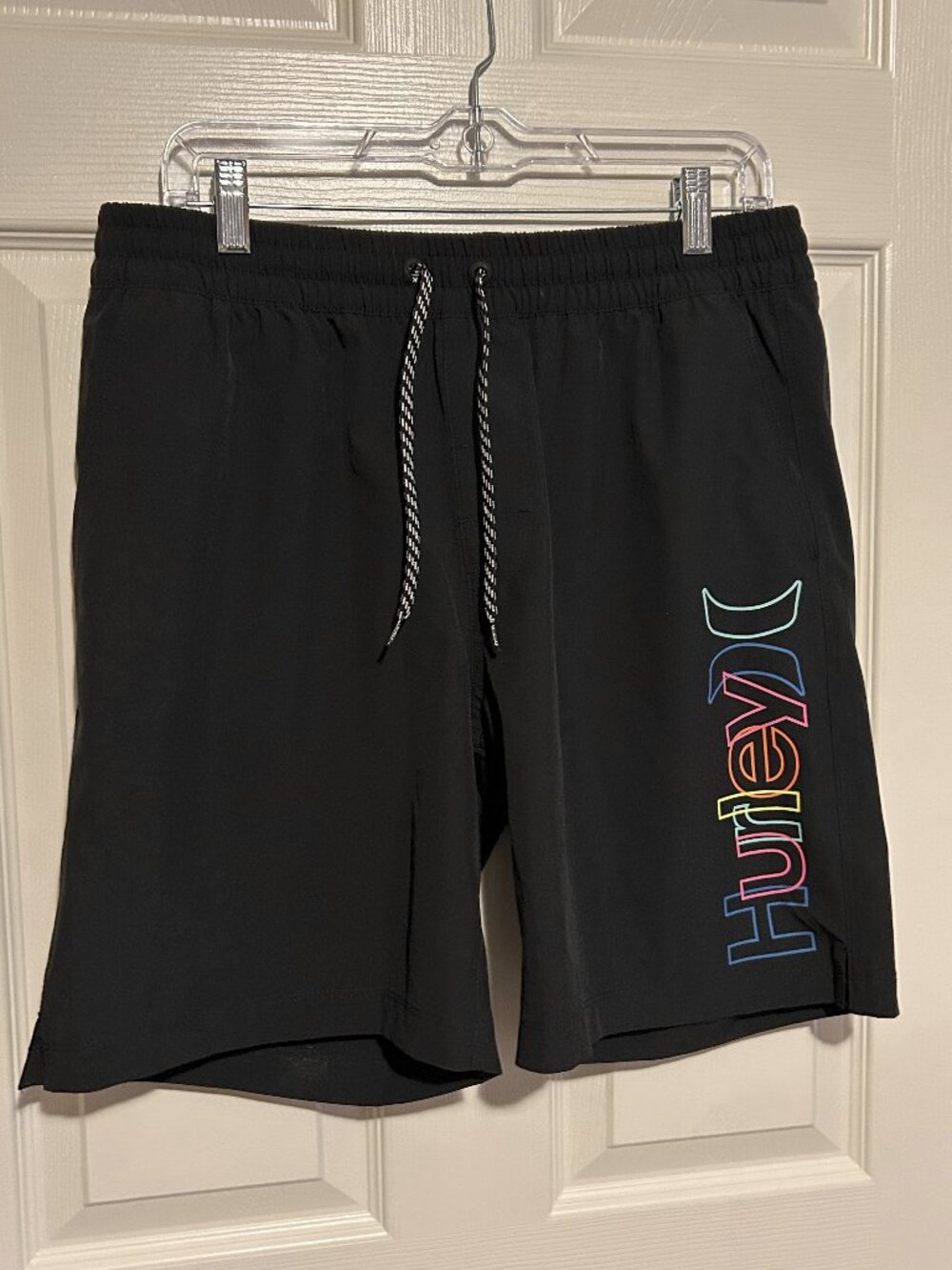 Black Hurley Shorts with Colorful Logo sz L